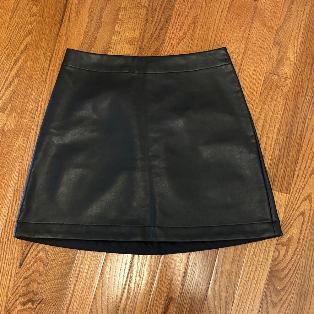 GAP Black A-Line Leather Skirt